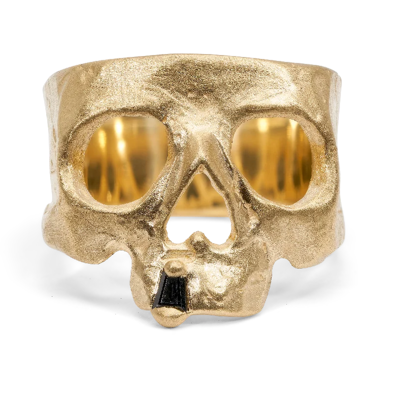 women sapphire rings -Black Snaggletooth Skull Ring - Made to Order