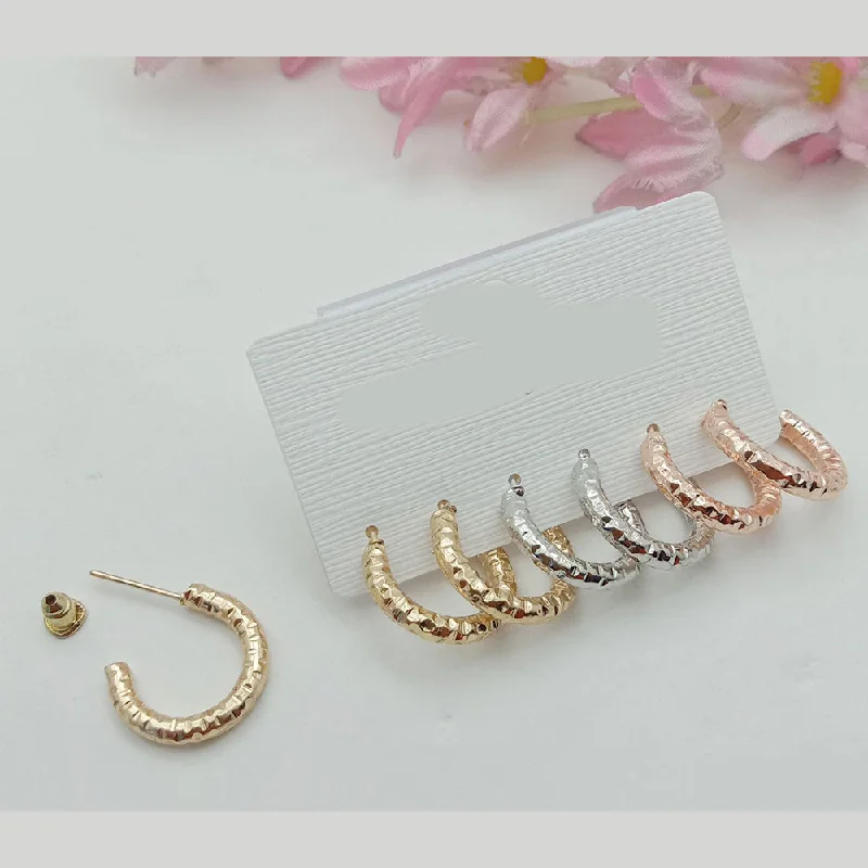 women simple earrings -SP Jewellery Hoop Earrings Combo