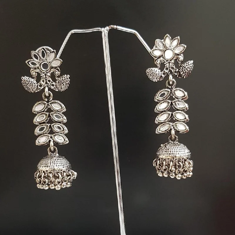 women twisted earrings -Shreeji Oxidised Plated Jhumki Earrings