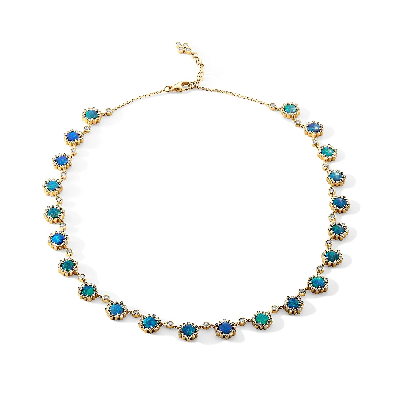 women crystal necklaces -Opal Diamond Necklace