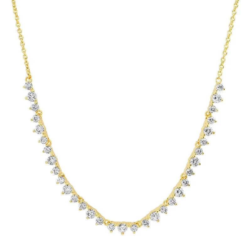 women rope necklaces -Half Riviere CZ Necklace