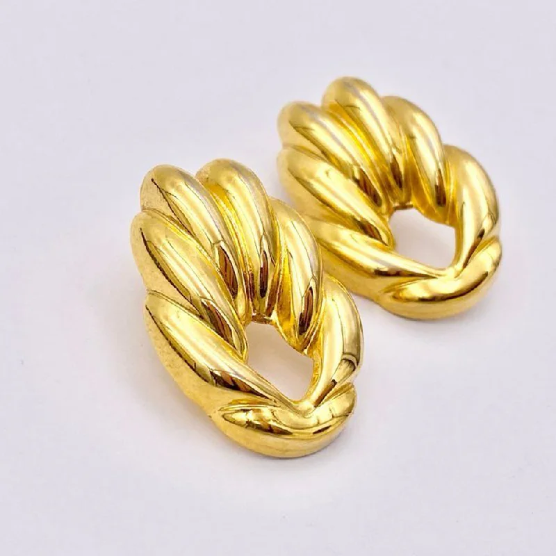 women long chain earrings -Manath Jewels Gold Plated Matte Finish Korean Style Stud Earrings