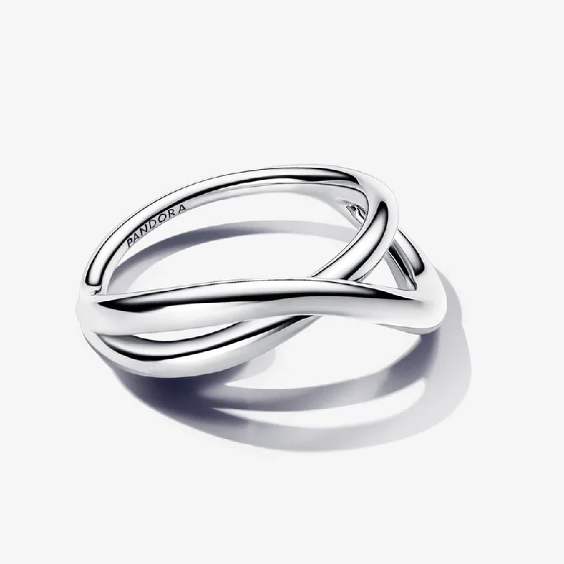 women cushion cut rings -PANDORA : Organically Shaped Infinity Ring in Sterling Silver