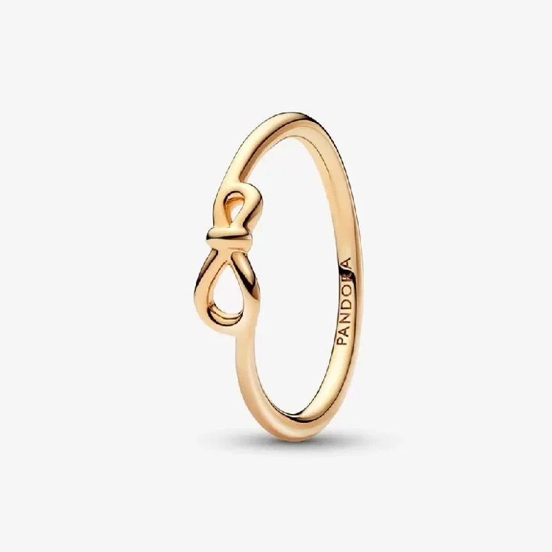 women stack rings -PANDORA : Infinity Knot Ring in Gold Plated