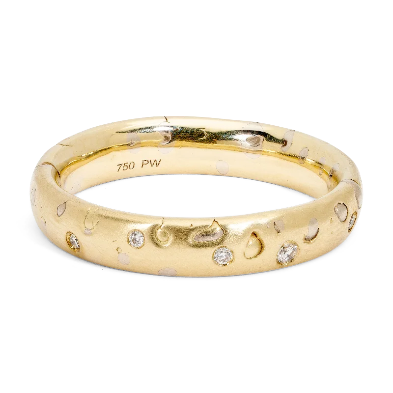 women thick band rings -White Grain Ring with Diamonds - Made to Order