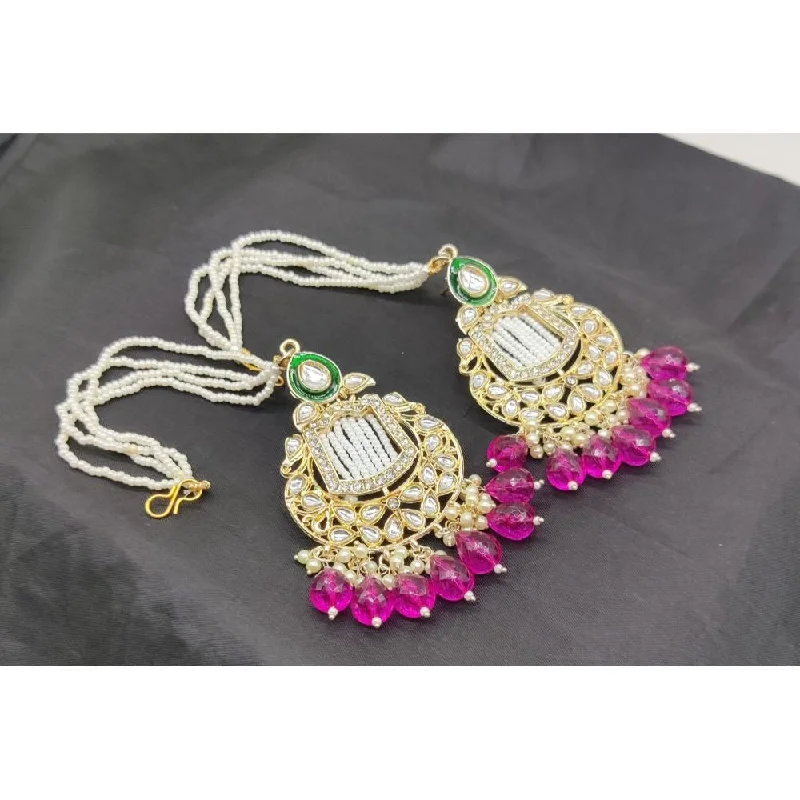 women hoop statement earrings -Akruti Collection Gold Plated Kanchain Earrings