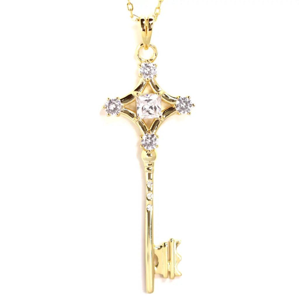 women bridal gold necklaces -The Key Pendant