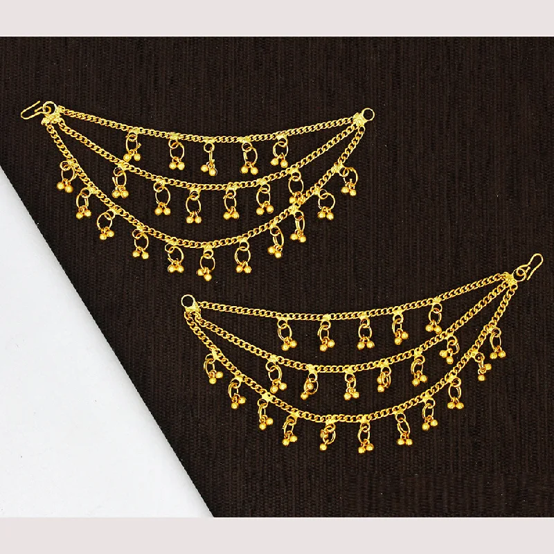 women hoop and stud earrings -Mahavir Gold Plated Kanchain Earrings