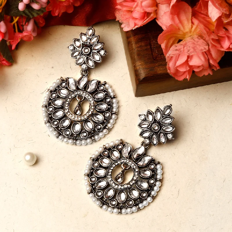 women minimalistic earrings -Shrishti Fashion Lovely Silver Plated Chand Bali Earring For Women