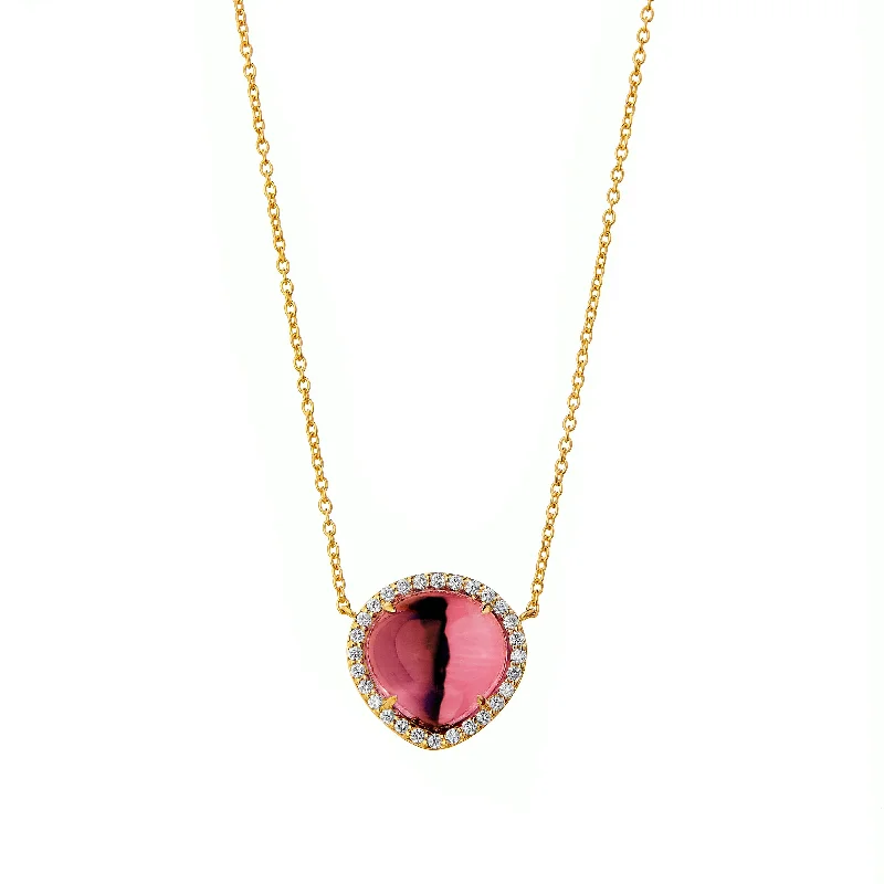 women halo necklaces -Heart Cabochon Necklace