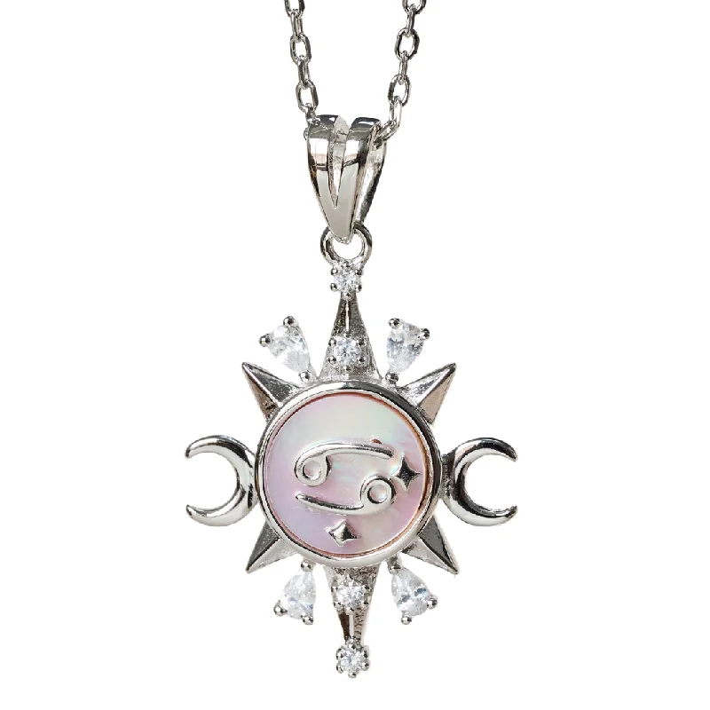 women spiral necklaces -Celestial Horoscope Pendant - Cancer