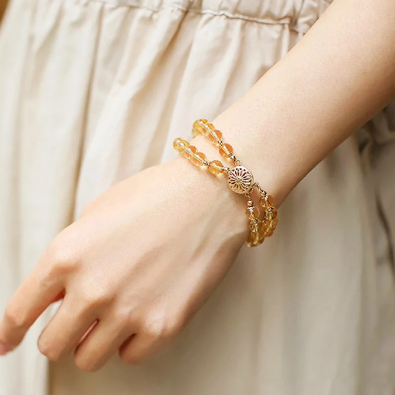 women adjustable bracelets -C138 - Citrine Crystal Bracelet