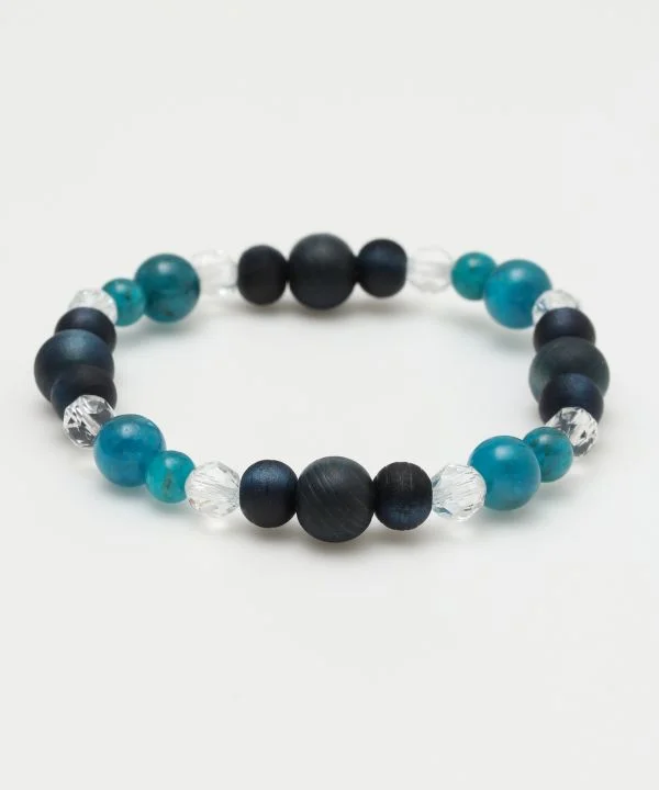 women jewelry bangles -AIZOME Indigo Dyed Cypress x Apatite Bracelet