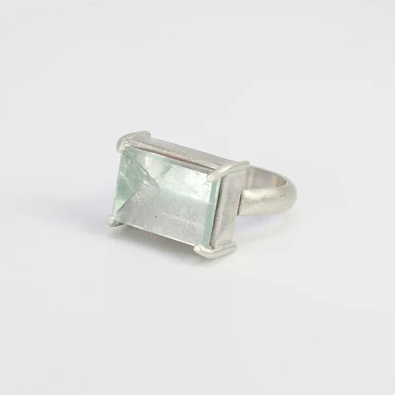 women sterling silver engagement rings -NEW! Aquamarine in Sterling Silver Ring by Rina Young