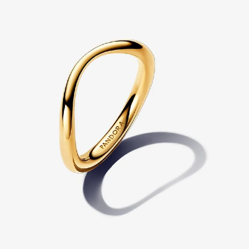 women eternity rings -PANDORA : Organically Shaped Band Ring in Gold