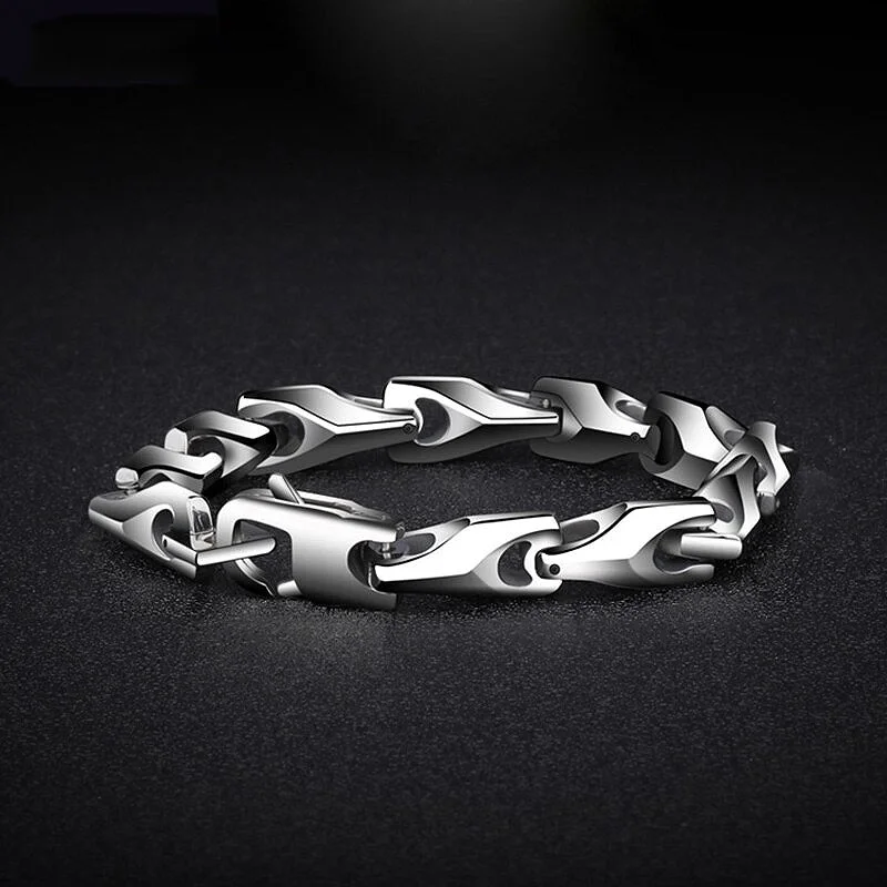 women luxury bangles -Silver Tungsten Loop Bracelet