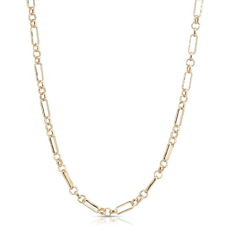 women moon necklaces -Eklexic Small Multi Link Chain Necklace in Gold