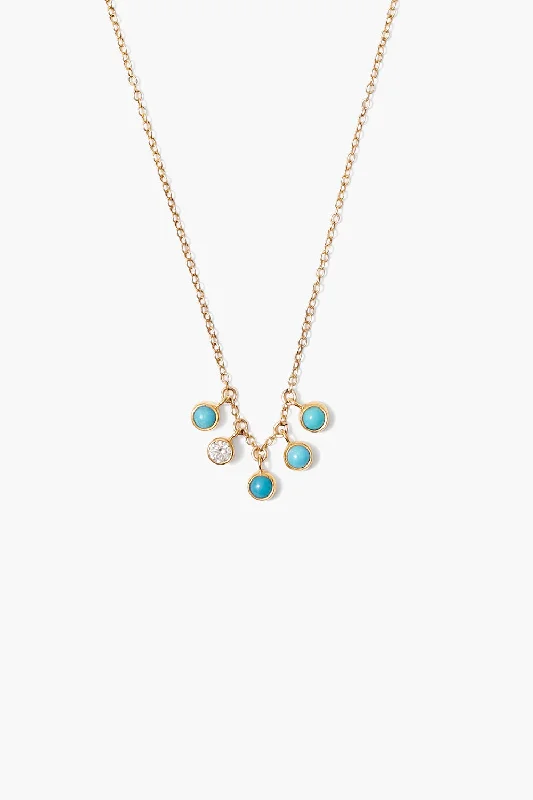 women gemstone necklaces -Delilah Charm Necklace Turquoise mix