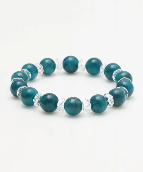 women engraved cuff bracelets -10mm Beaded Apatite Bracelet