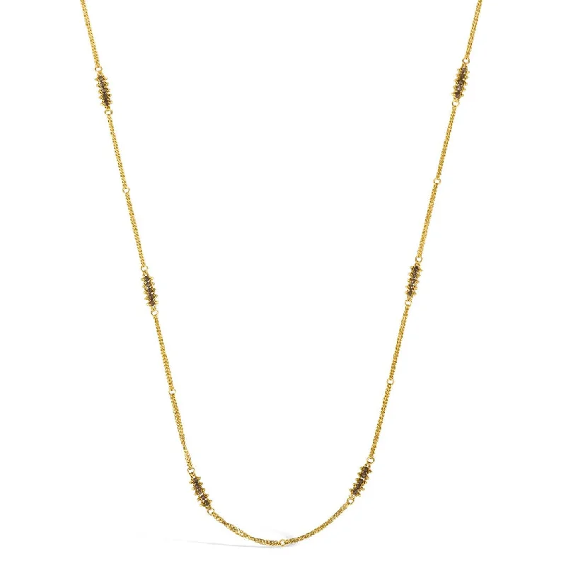 women pendant necklaces -Amáli Champagne Diamond Textile Station Necklace