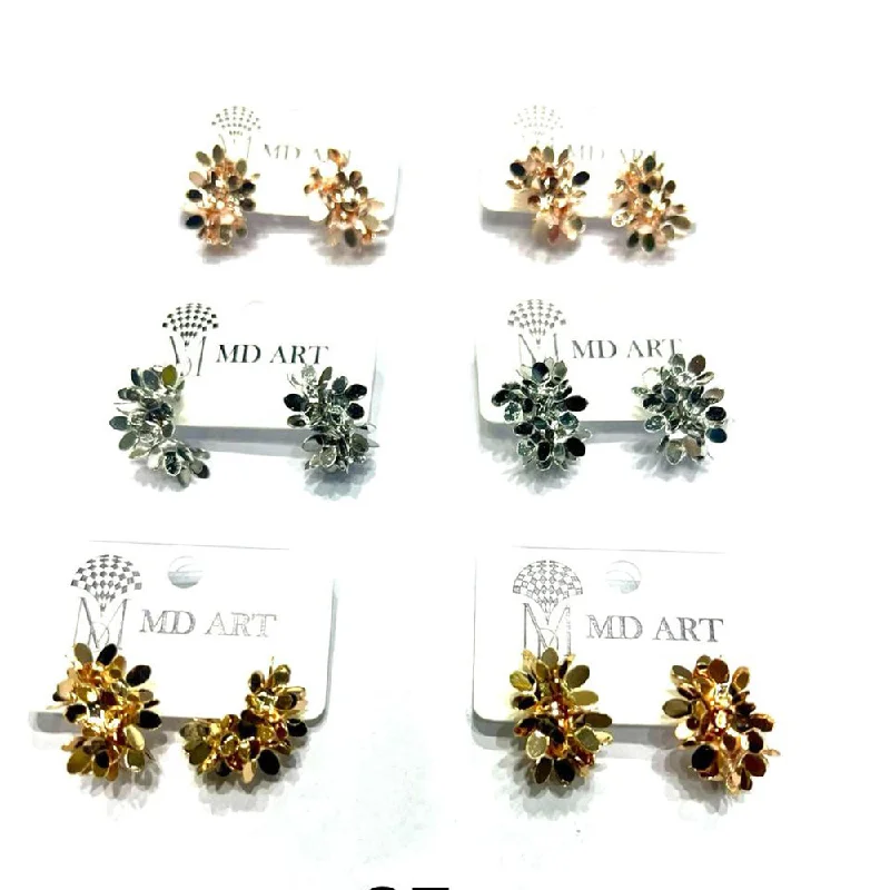 women crystal drop earrings -MD Art  Stud Earrings (Mix Color)