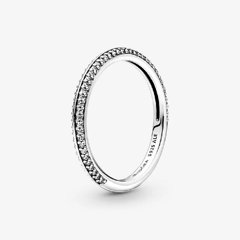 women wide wedding rings -PANDORA : Pandora ME Pavé Ring in Sterling Silver