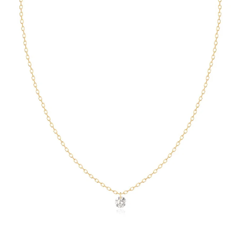 women art deco necklaces -AURELIE GI Pirouette Floating Diamond Necklace