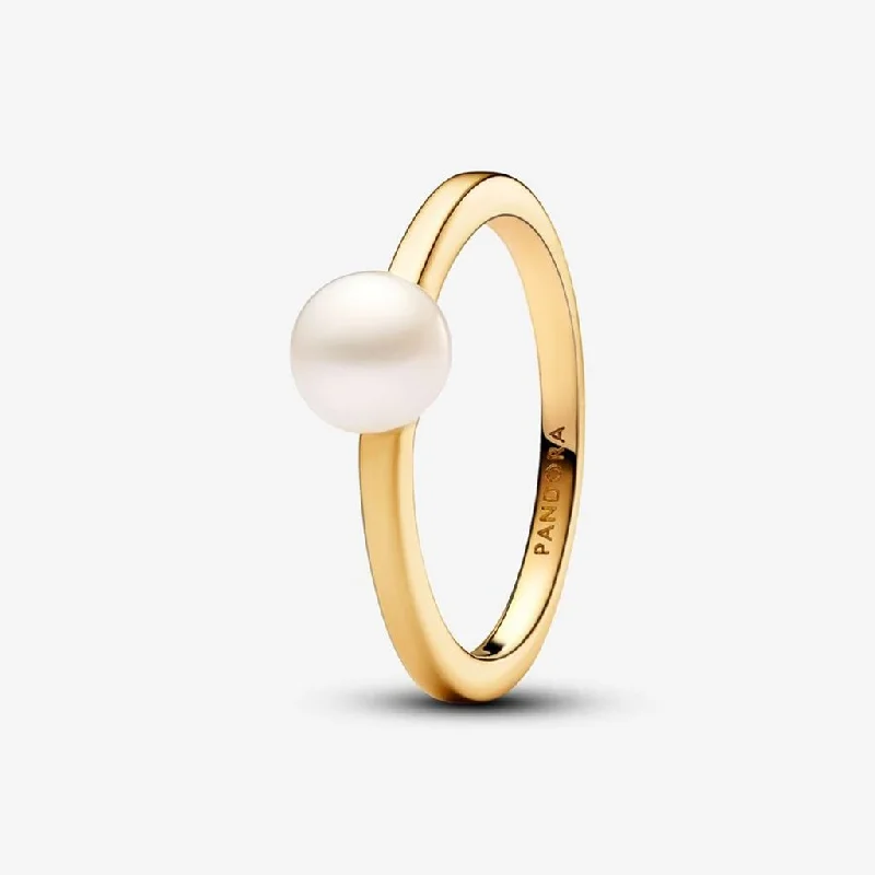 women cushion cut rings -PANDORA : Treated Freshwater Cultured Pearl Ring in Gold