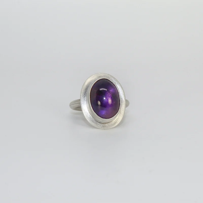 women wedding ring sets -NEW! Amethyst set in Sterling Silver Ring by Rina Young