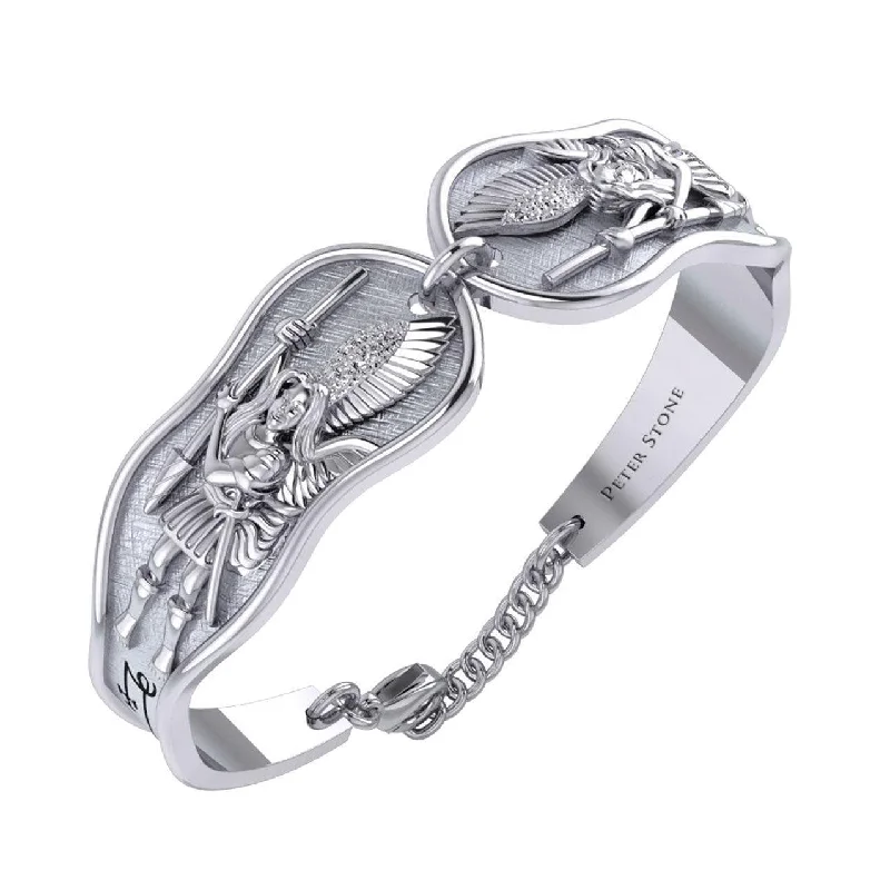 women double band bracelets -Archangel Michael Sterling Silver Cuff Bracelet TBA284