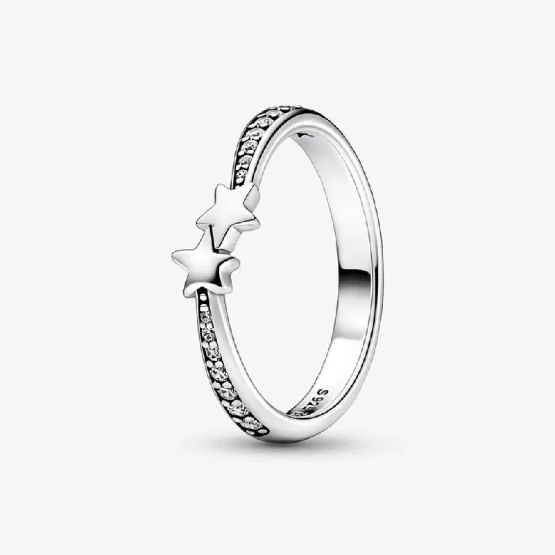 women stackable gemstone rings -PANDORA : Shooting Stars Sparkling Ring