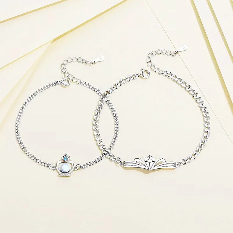 women heart-shaped bracelets -Enchanted Love Story Couple Bracelets