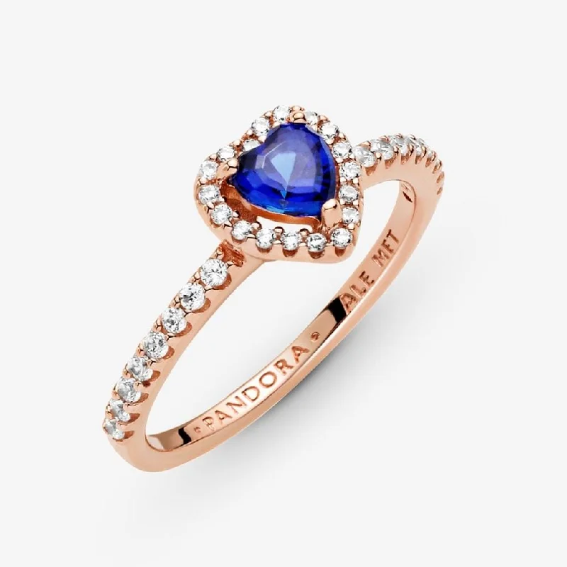 women engagement rings -PANDORA : Sparkling Blue Elevated Heart Ring