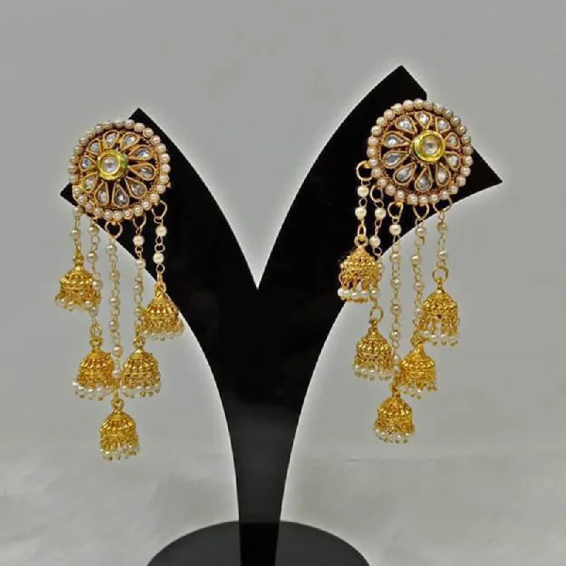 women stylish earrings -Anjali Jewellery Gold Plated Crystal Stone And Pearl Dangler Earrings