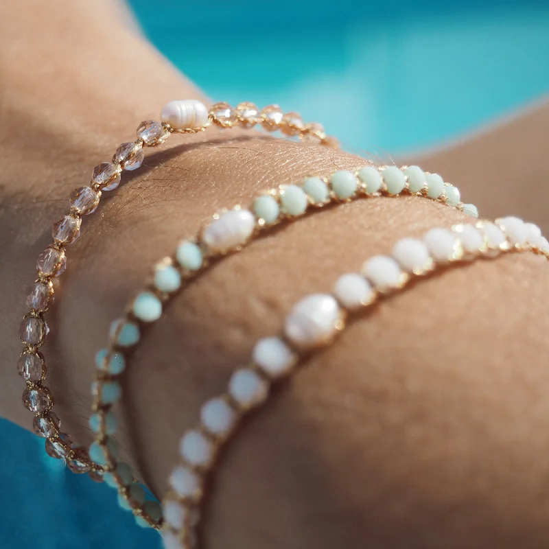 women bracelet bangles sets -Single Pearl Bliss Adjustable Bracelet