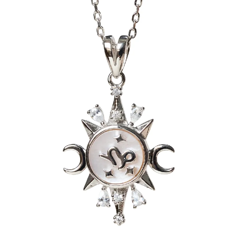 women diamond pendant necklaces -Celestial Horoscope Pendant - Capricorn