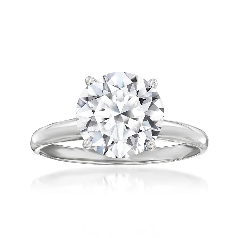 women modern luxury engagement rings -Ross-Simons Lab-Grown Diamond Solitaire Ring in 14kt White Gold