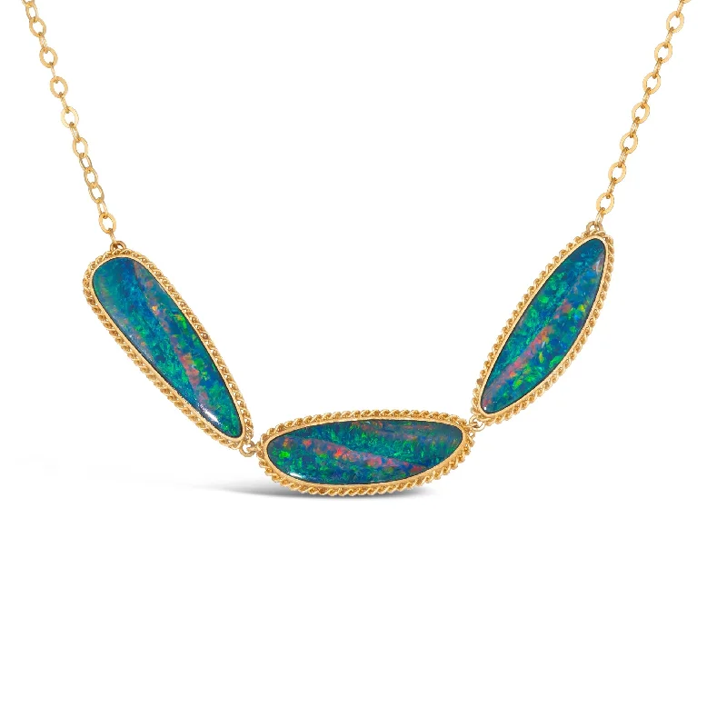 women luxury necklaces -AMÁLI Opal Triple Stone Necklace