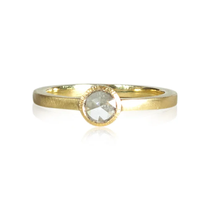 women unique rings -One of a Kind Rosecut Diamond Ring in 18k Yellow Gold by Karin Jacobson