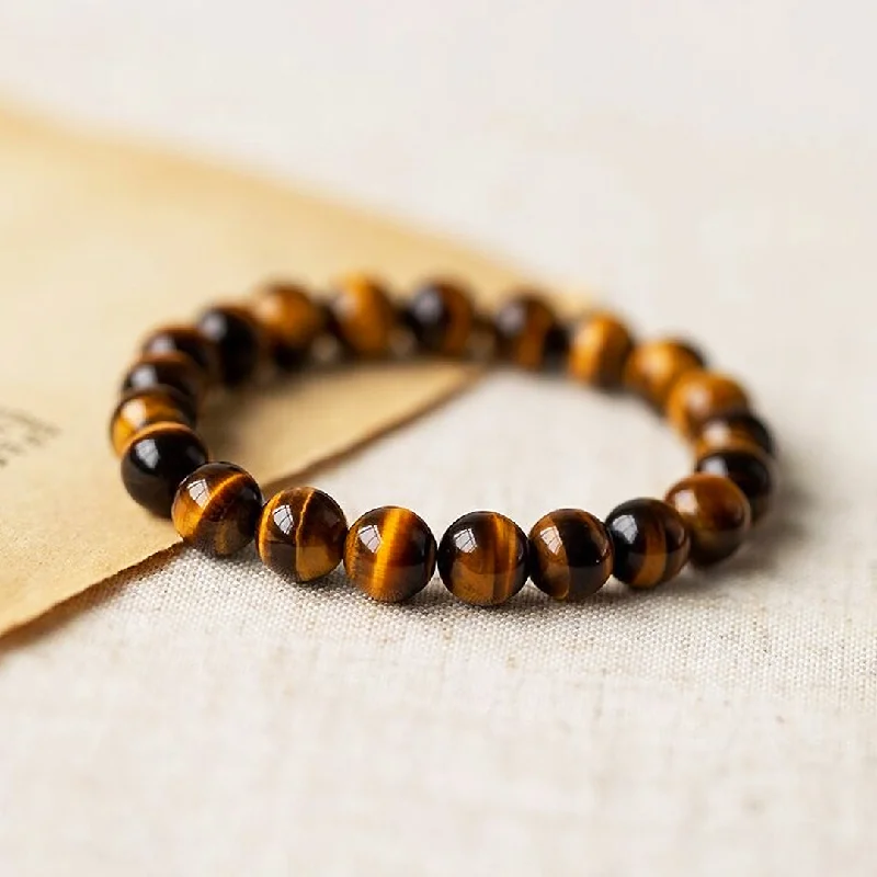 women beaded bracelets -C143 - Yellow Tiger Eye Bracelet