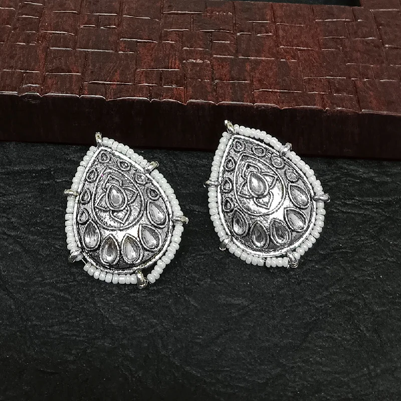 women personalized earrings -Bhavi Jewels Oxidised Plated Stud Earrings