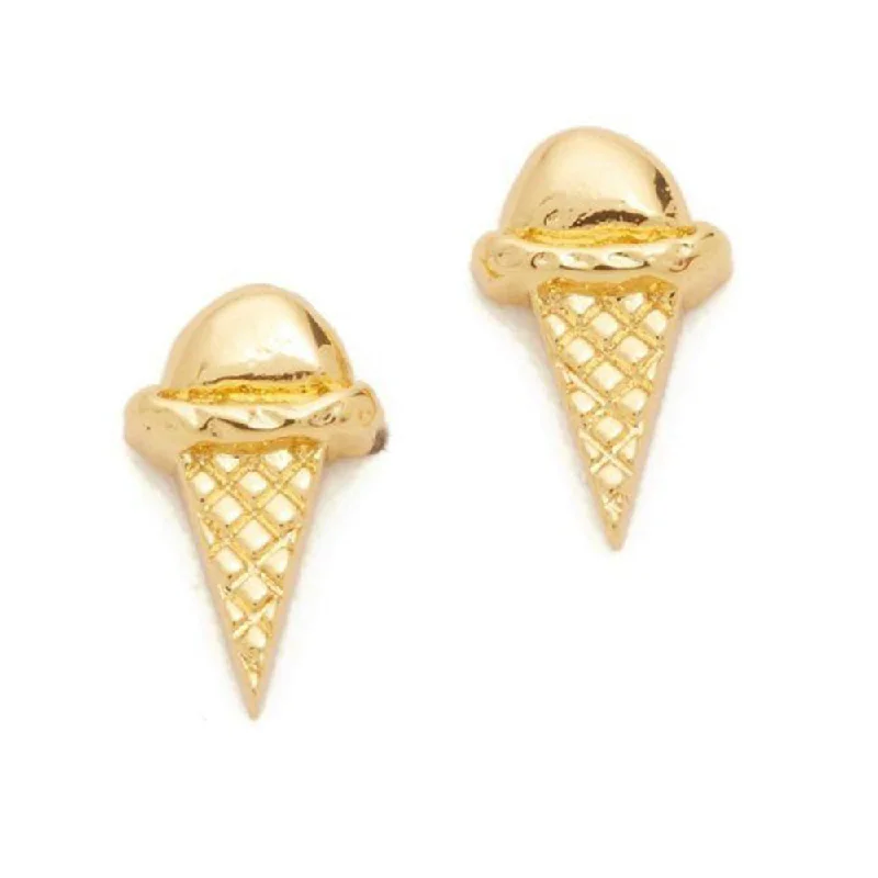 women custom earrings -Manath Jewels Gold Plated Matte Finish Korean Style Stud Earrings