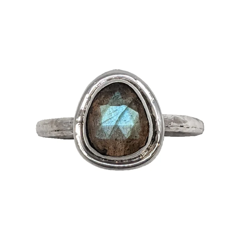 women black diamond rings -Organic Labradorite Candy Ring in Sterling Silver by Sarah Richardson