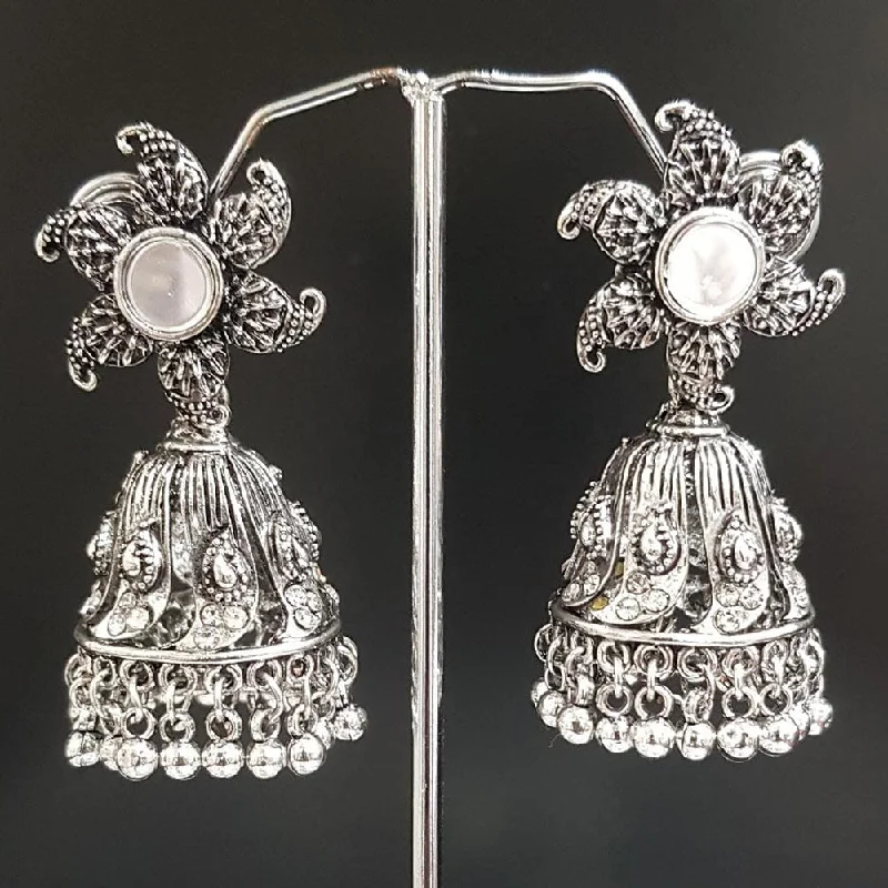 women rose gold earrings -Shreeji Oxidised Plated Jhumki Earrings