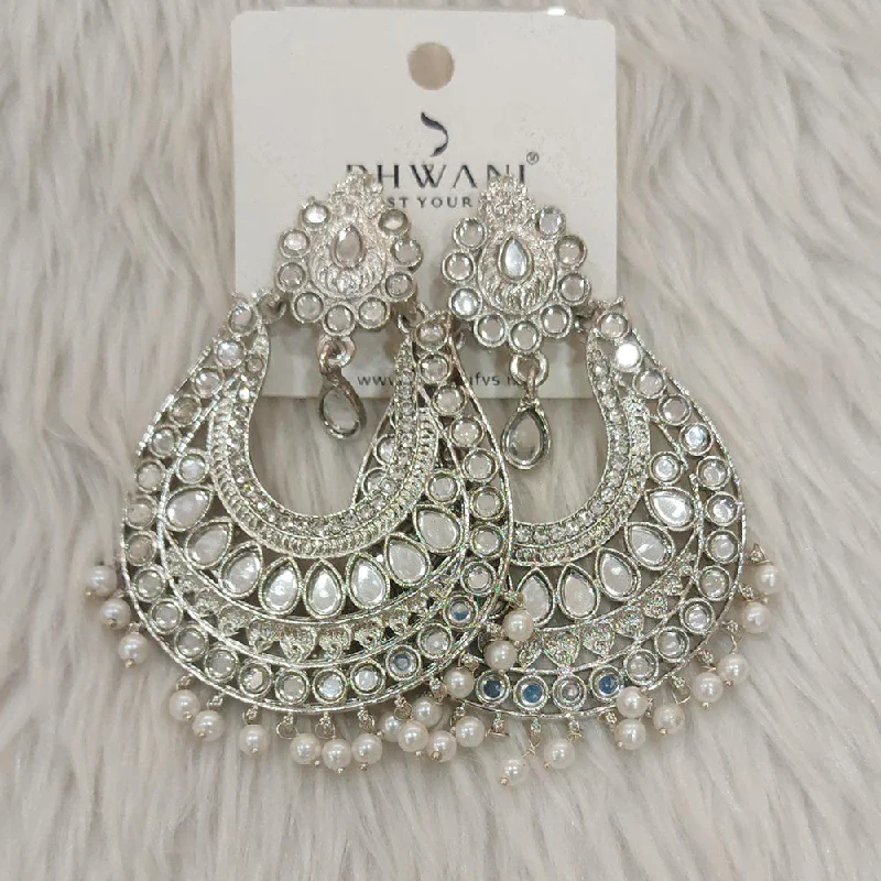 women fashion earrings -Dhwani Silver Plated Mirror Dangler Earrings