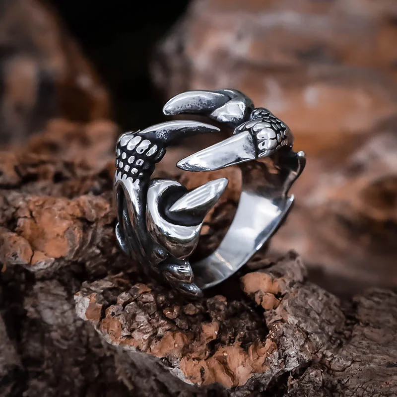 women anniversary diamond rings -Claw of Fafnir Ring - Stainless Steel