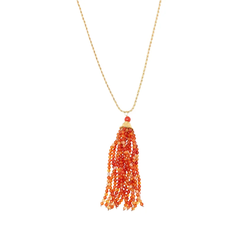 women eco-friendly necklaces -Sunset Tassel Statement Necklace