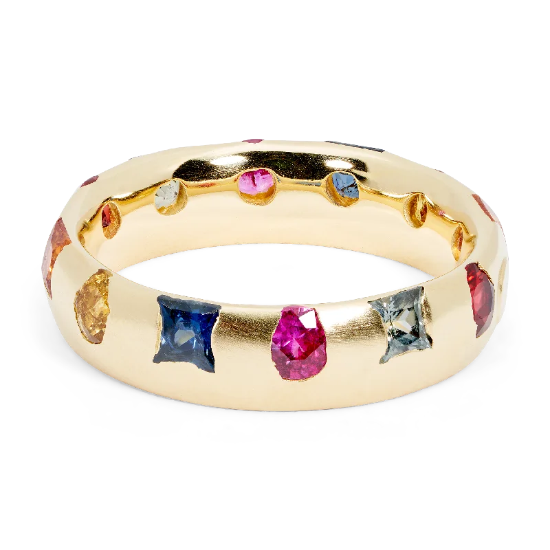 women gemstone rings -Wide Harlequin Celeste Ring - Made to Order