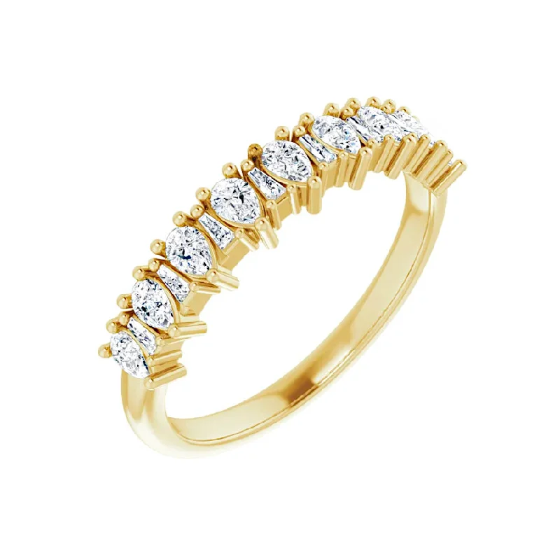 women silver rings -14K Yellow Gold 1/2 CTW Diamond Anniversary Band