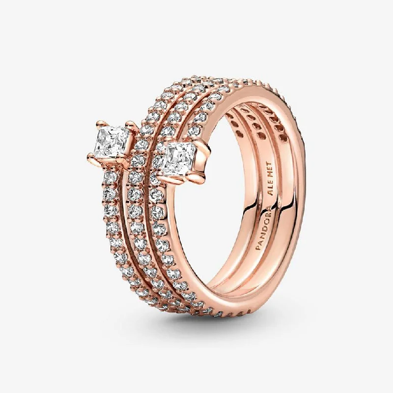 women cocktail rings -PANDORA : Triple Spiral Ring